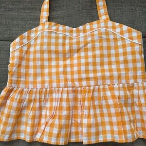 Janie and Jack Orange and White Checkered Dress